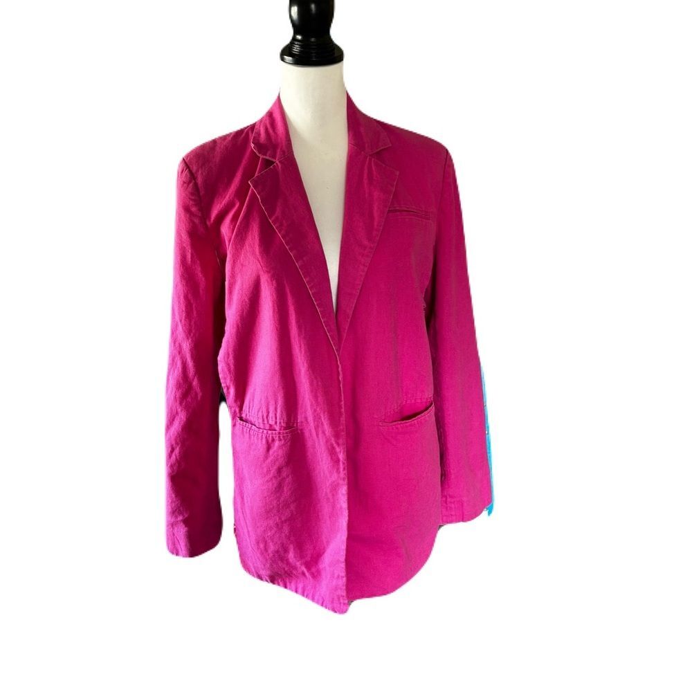 Eudon Choi Collective Oversized Pink Linen Open Blazer w/ Side Cutouts | EUC | 0 - Picture 2 of 8